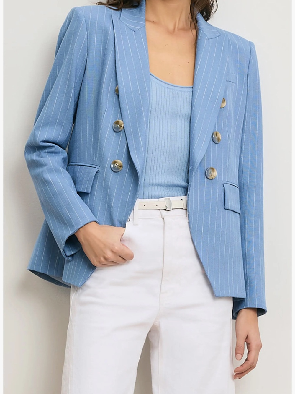 Veronica Beard Miller Dickey Jacket in Blue Jay & Dove - Size 0
